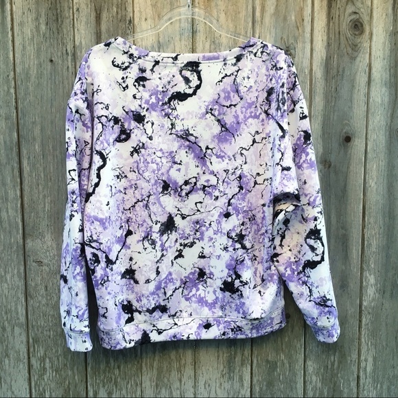 Juicy Couture Purple Abstract Scuba Long Sleeve Crew Neck Sweatshirt Medium - Picture 5 of 8